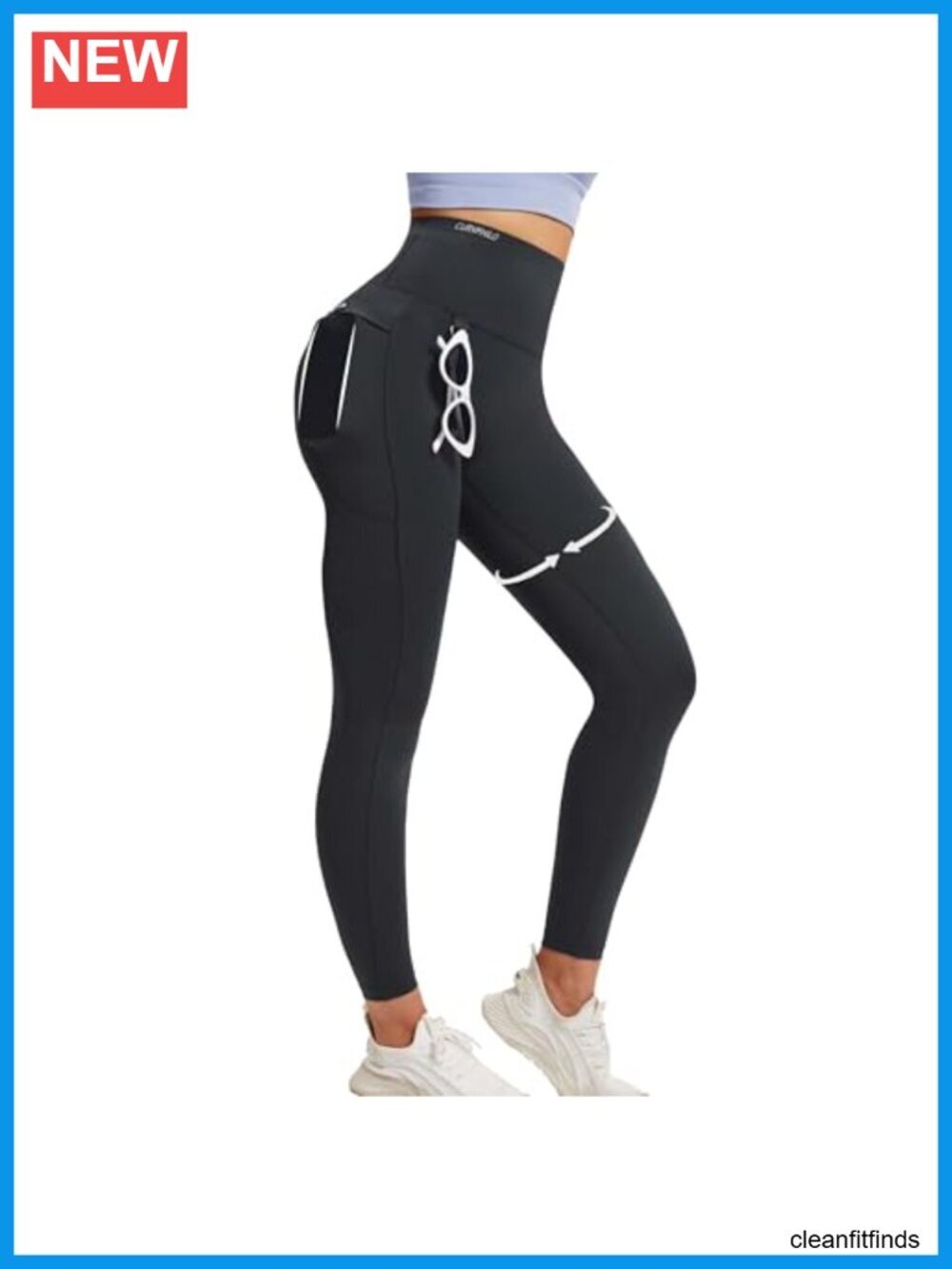 High Waist Leggings with Pockets, Butt Lifting, Workout Yoga Pants with Hook